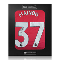 Kobbie Mainoo Hand Signed Manchester United 2024-25 Home Shirt in AAA Gift Box