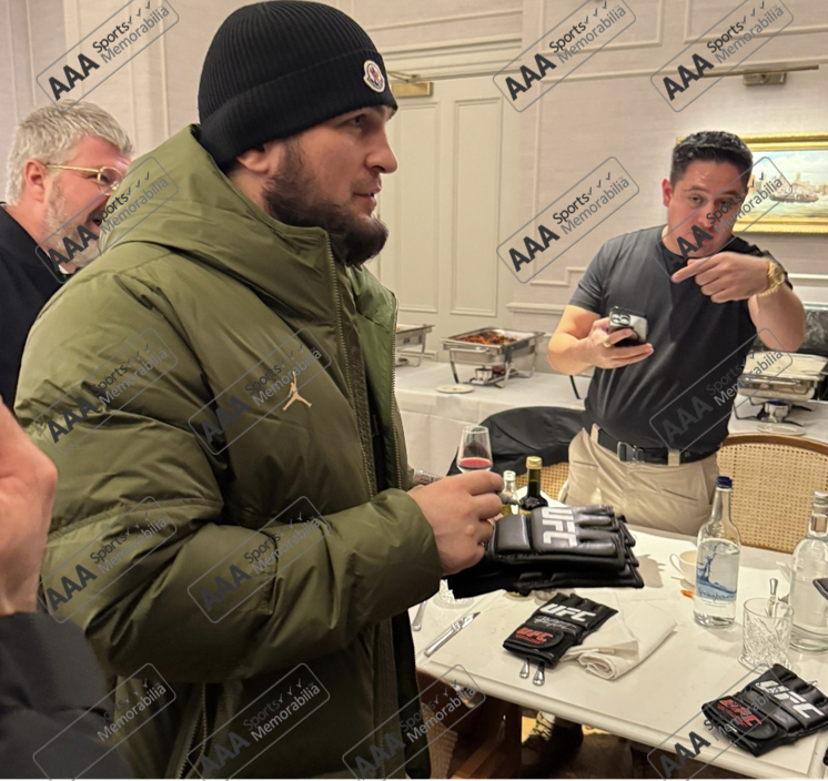 Khabib Nurmagomedov Hand Signed MMA Glove in Deluxe OCTAGON Display Case