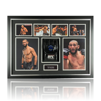 Khamzat Chimaev Hand Signed MMA Glove with PSA Certification in Deluxe Classic Frame