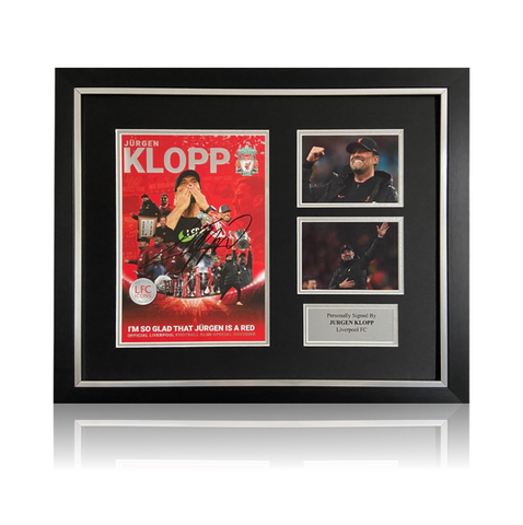 Jurgen Klopp Hand Signed 'LFC Icons' Programme In Deluxe Classic Frame