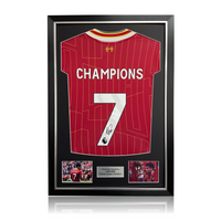 Luis Diaz Hand Signed Liverpool 2024-25 'CHAMPIONS' Home Shirt In Deluxe Classic Frame