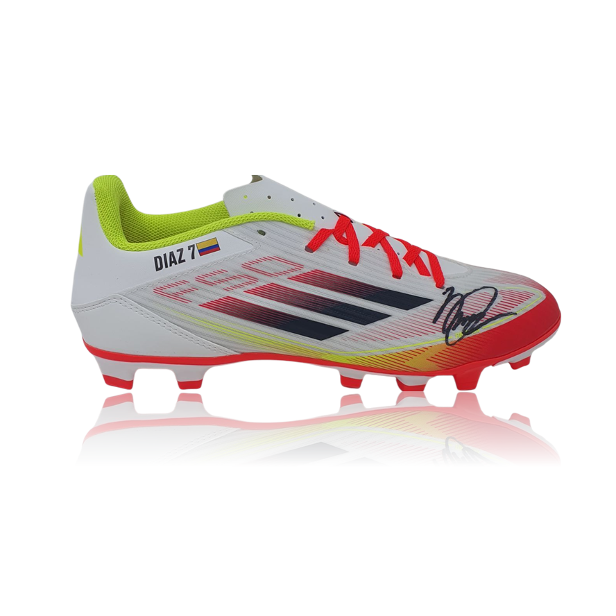 Luis Diaz Hand Signed Adidas Football Boot In Acrylic Display Case