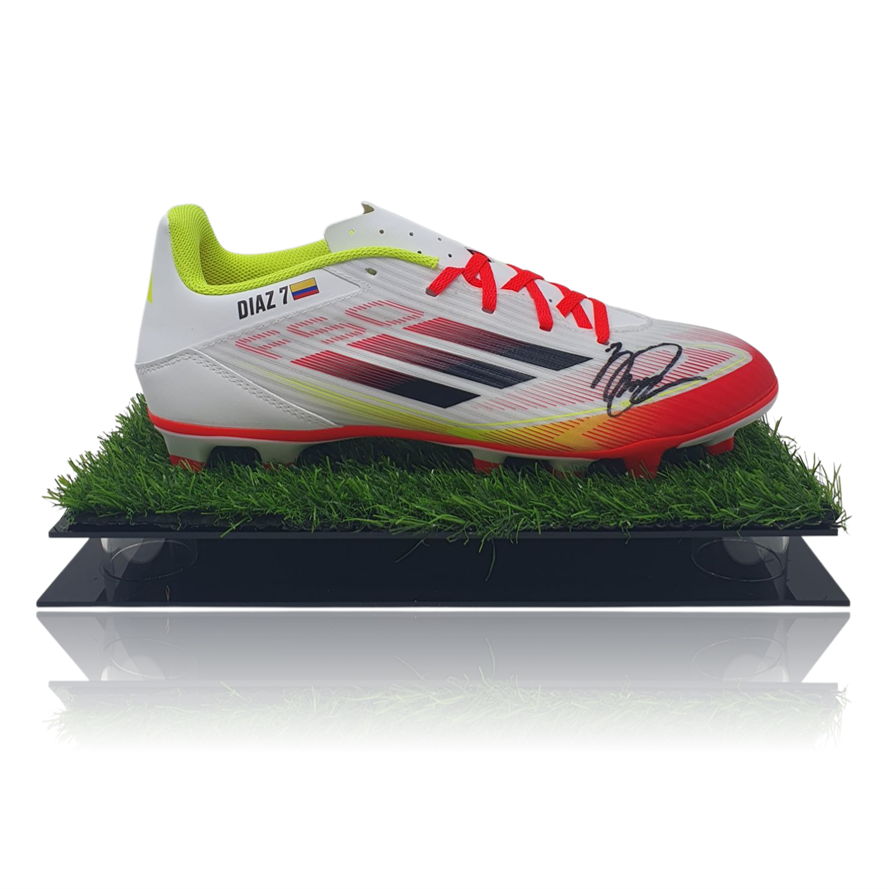 Luis Diaz Hand Signed Adidas Football Boot In Acrylic Display Case