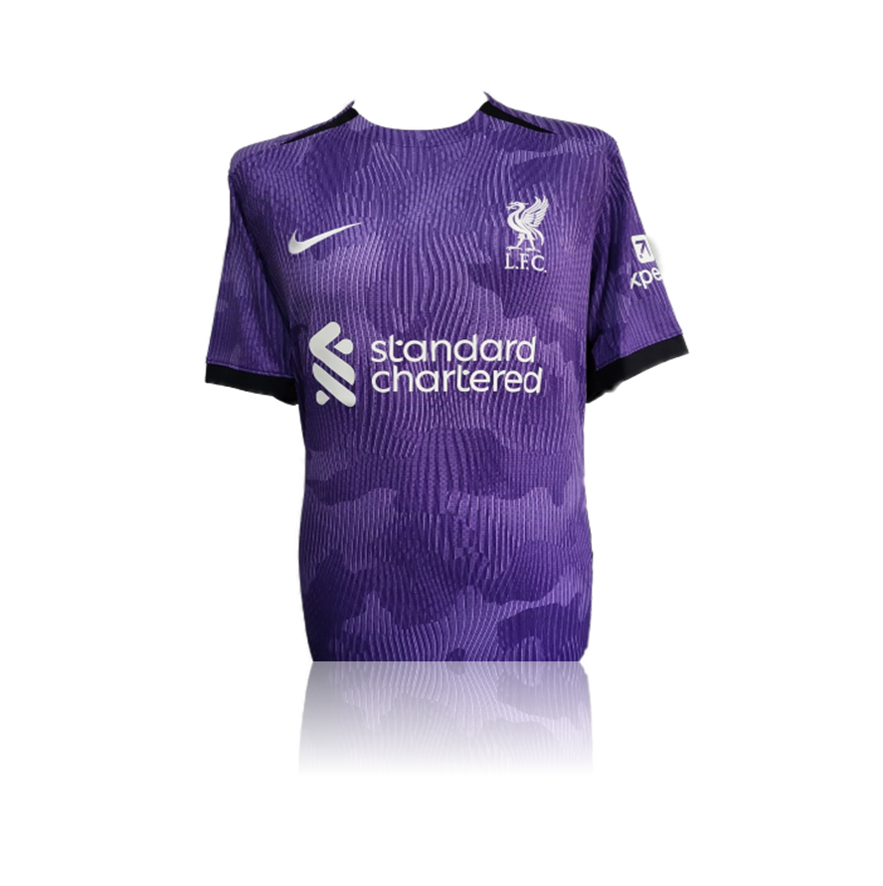 Dominik Szoboszlai Hand Signed Liverpool 2023-24 3rd Shirt in AAA Gift Box