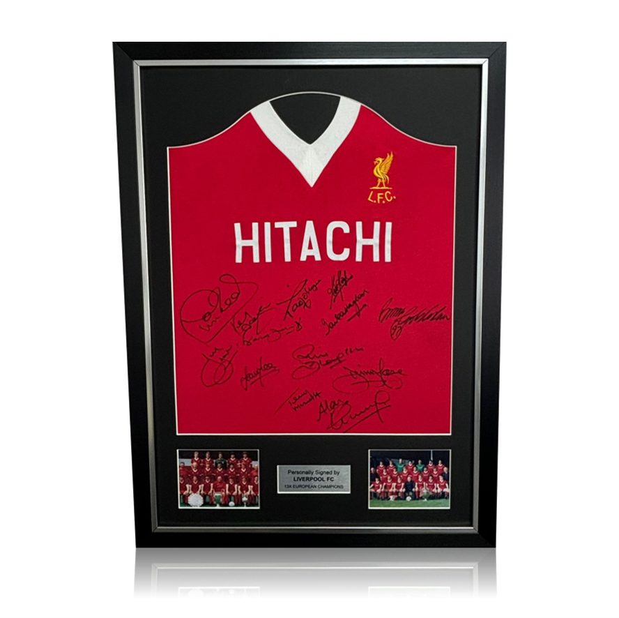 Liverpool FC European Cup Winners Shirt Signed by 13 LFC Legends in De AAA Sports Memorabilia
