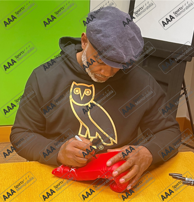 Lennox Lewis Signed RED Boxing Glove