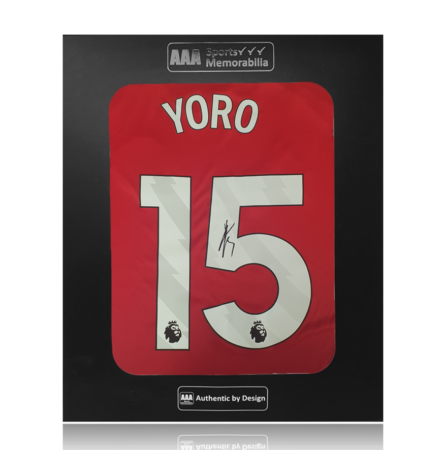 Leny Yoro Hand Signed Manchester United 2024-25 Home Shirt in AAA Gift Box