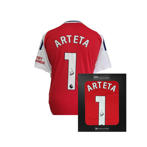 Mikel Arteta Hand Signed Arsenal 2024-25 Home Shirt in AAA Gift Box