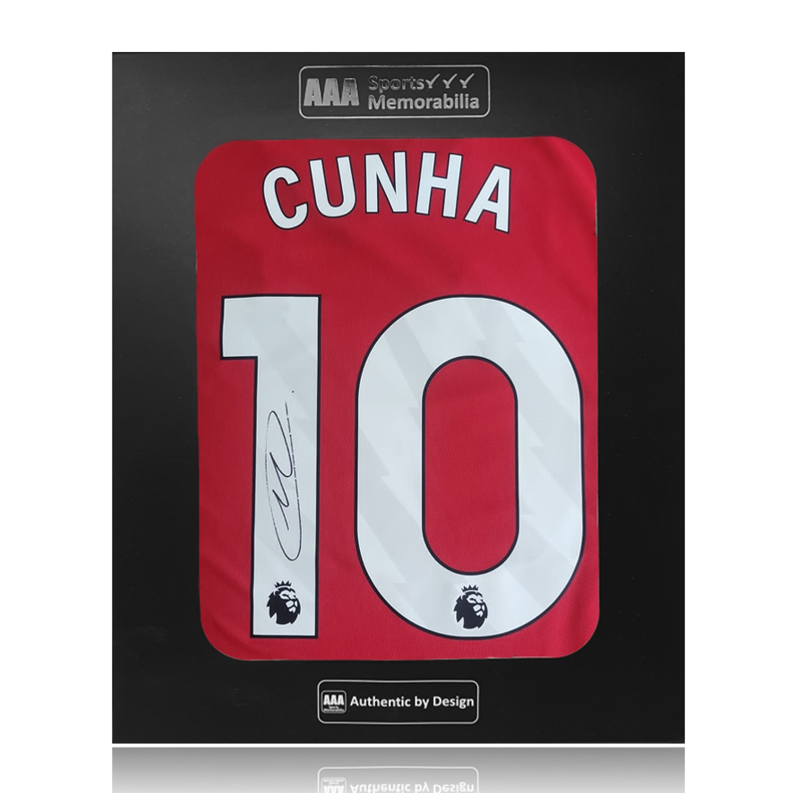 Matheus Cunha Hand Signed Manchester United 2025-26 Home Shirt in AAA Gift Box