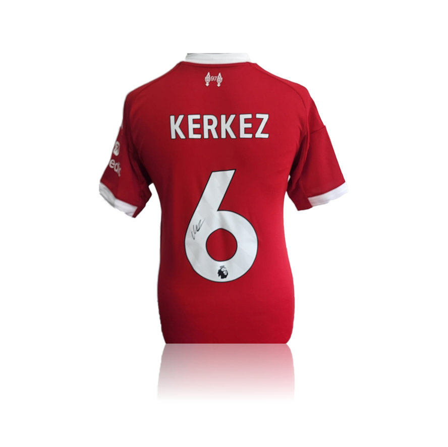 Milos Kerkez Hand Signed Liverpool 2025-26 Home Shirt in AAA Gift Box
