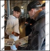 Milos Kerkez Hand Signed Anfield Road Sign