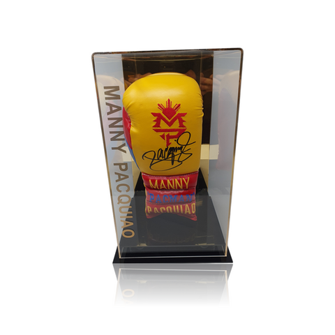 Manny Pacquiao Hand Signed ‘Trademark’ Boxing Glove in Deluxe Acrylic Display Case