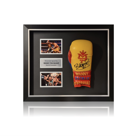 Manny Pacquiao Hand Signed ‘Trademark’ Boxing Glove in Deluxe Acrylic Dome Frame