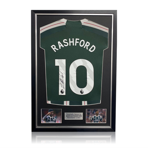 Marcus Rashford Hand Signed Manchester United 2023-24 Away Shirt in Deluxe Classic Frame