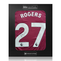 Morgan Rogers Hand Signed Aston Villa 2025-26 Home Shirt in AAA Gift Box