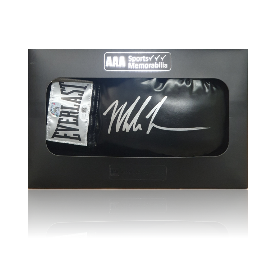 Mike Tyson Hand Signed Black Everlast Glove In AAA Gift Box
