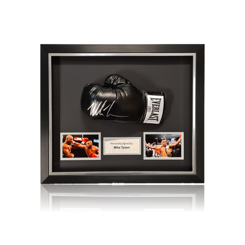 Mike Tyson Hand Signed Black Everlast  Glove in Deluxe Classic Acrylic Dome Frame