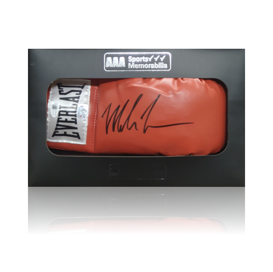 Mike Tyson Hand Signed Red Everlast Glove In AAA Gift Box