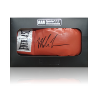 Mike Tyson Hand Signed Red Everlast Glove In AAA Gift Box