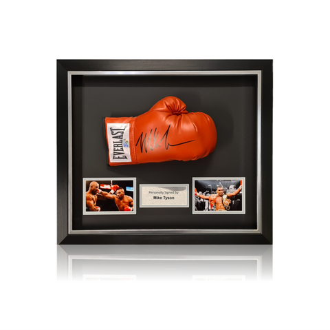 Mike Tyson Hand Signed Red Everlast  Glove in Deluxe Classic Acrylic Dome Frame