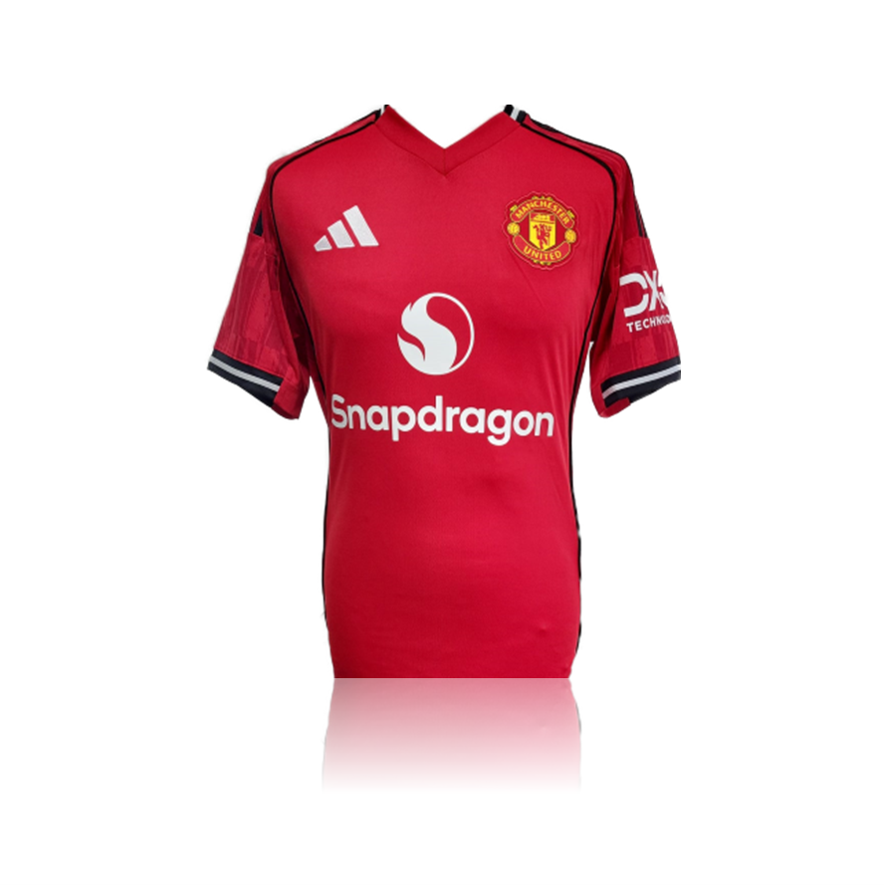 Matheus Cunha Hand Signed Manchester United 2025-26 Home Shirt in AAA Gift Box