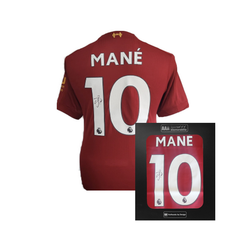 Sadio Mane Hand Signed Liverpool 2019-20 Home Shirt in AAA Gift Box