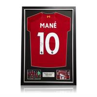 Sadio Mane Hand Signed Liverpool 2019-20 Home Shirt in Deluxe Classic Frame