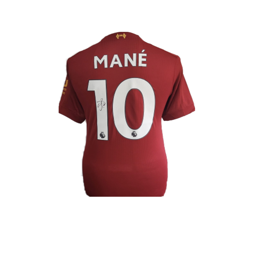 Sadio Mane Hand Signed Liverpool 2019-20 Home Shirt in AAA Gift