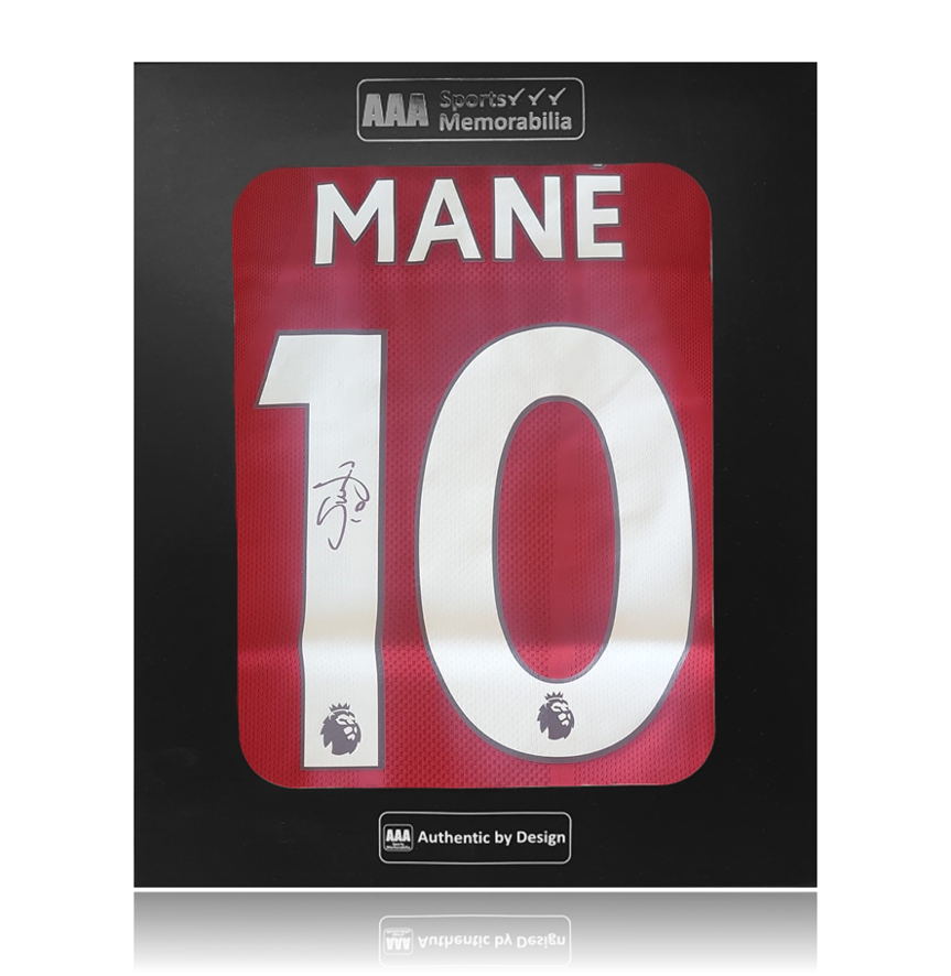 Sadio Mane Hand Signed Liverpool 2019-20 Home Shirt in AAA Gift Box