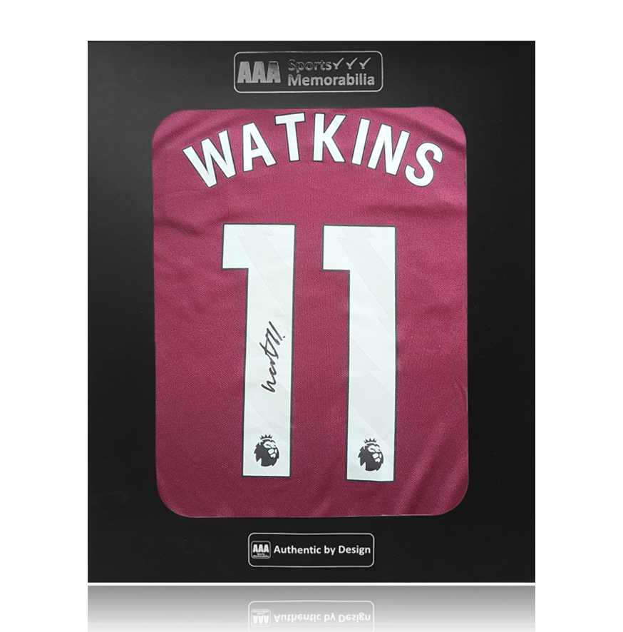 Ollie Watkins Hand Signed Aston Villa 2025-26 Home Shirt in AAA Gift Box