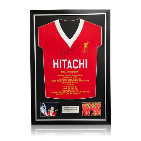 Phil Thompson Hand Signed Honours Shirt in Deluxe Classic Frame