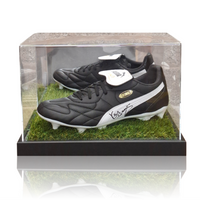 Kenny Dalglish Hand Signed Black/White Puma KING Football Boot in Deluxe Acrylic Display Case