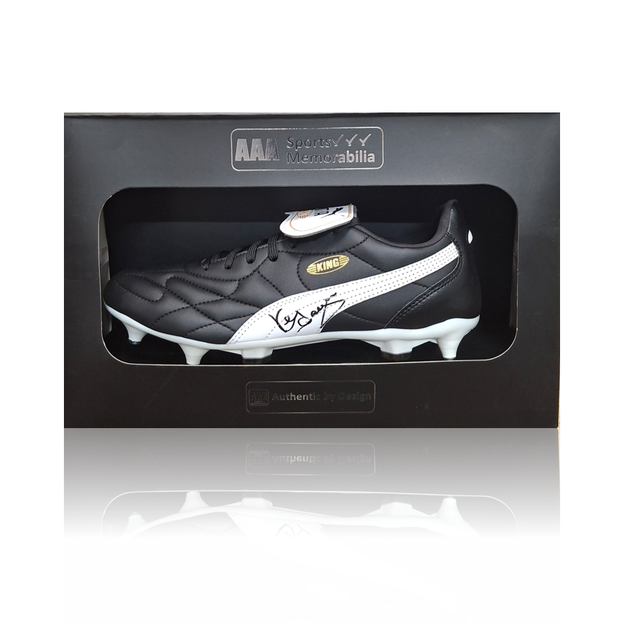 Kenny Dalglish Hand Signed Black/White Puma KING Football Boot in AAA Gift Box