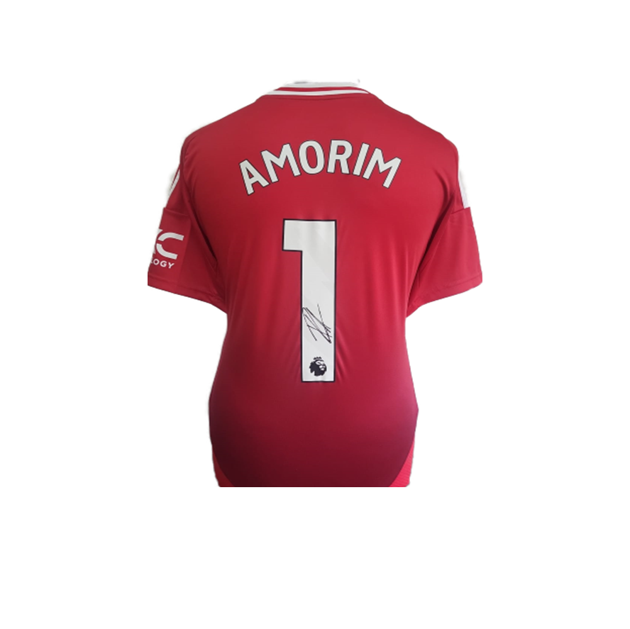 Ruben Amorim Hand Signed Manchester United 2024-25 Home Shirt in AAA Gift Box