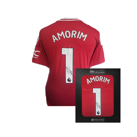 Ruben Amorim Hand Signed Manchester United 2024-25 Home Shirt in AAA Gift Box