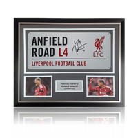 Ronald Araujo Hand Signed Anfield Road Sign In Classic Frame