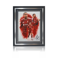 Ronald Araujo Hand Signed 12" x16" Montage In Deluxe Classic Frame