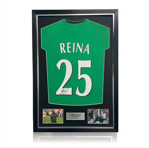 Pepe Reina Hand Signed #25 Presentation Shirt in Deluxe Classic Frame