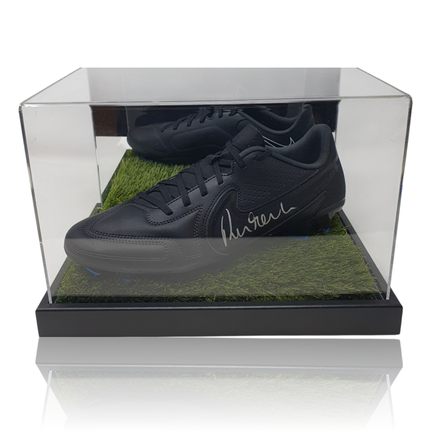 Robbie Fowler Hand Signed Black NIKE Football Boot In Deluxe Acrylic Display Case