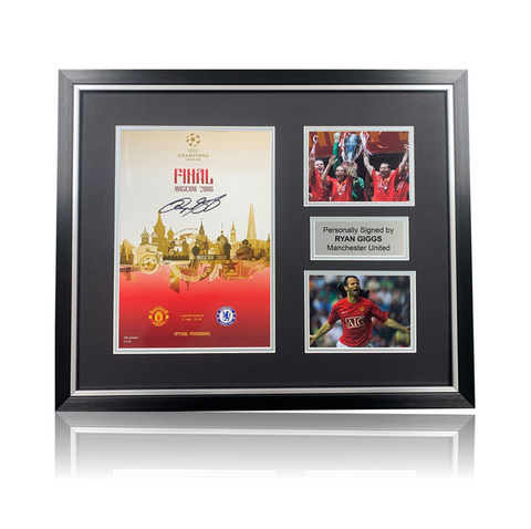 Ryan Giggs Hand Signed 2008 CHAMPIONS LEAGUE Programme In Classic Frame