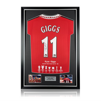 Ryan Giggs Hand Signed Manchester United Home Shirt with HONOURS in Deluxe Classic Frame