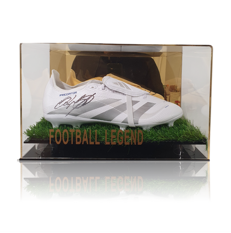 Ryan Giggs Hand Signed White Adidas PREDATOR Football Boot in Acrylic Display Case