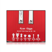 Ryan Giggs Hand Signed Manchester United Home Shirt with HONOURS in Deluxe Classic Frame