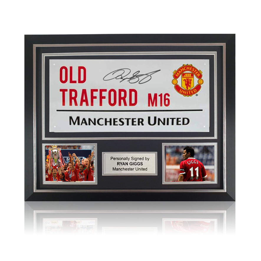 Ryan Giggs Hand Signed OLD TRAFFORD Sign In Classic Frame