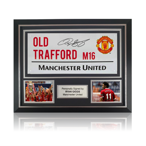 Ryan Giggs Hand Signed OLD TRAFFORD Sign In Classic Frame