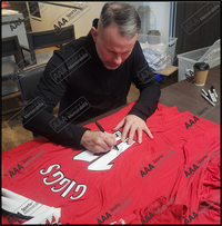 Ryan Giggs Hand Signed Manchester United Home Shirt in Deluxe Classic Frame