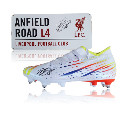 John Arne Riise Hand Signed PACKAGE - Football Boot + Anfield Road Sign
