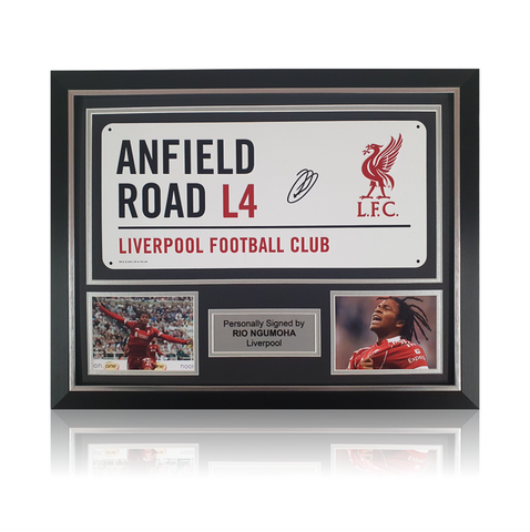 Rio Ngumoha Hand Signed Anfield Road Sign in Classic Frame
