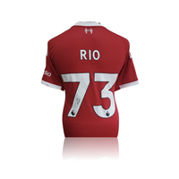 Rio Ngumoha Hand Signed Liverpool 2025-26 Home Shirt in Deluxe Classic Frame