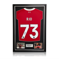 Rio Ngumoha Hand Signed Liverpool 2025-26 Home Shirt in Deluxe Classic Frame